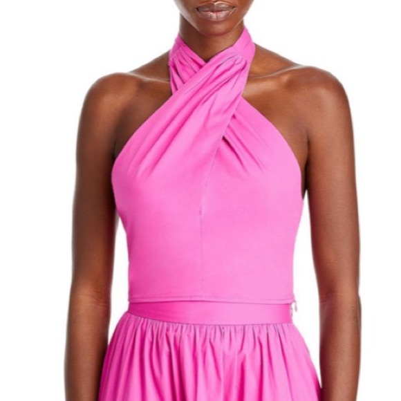 New Staud Hot Pink KAI Halter Twist top- Barbie vibes - Picture 2 of 12